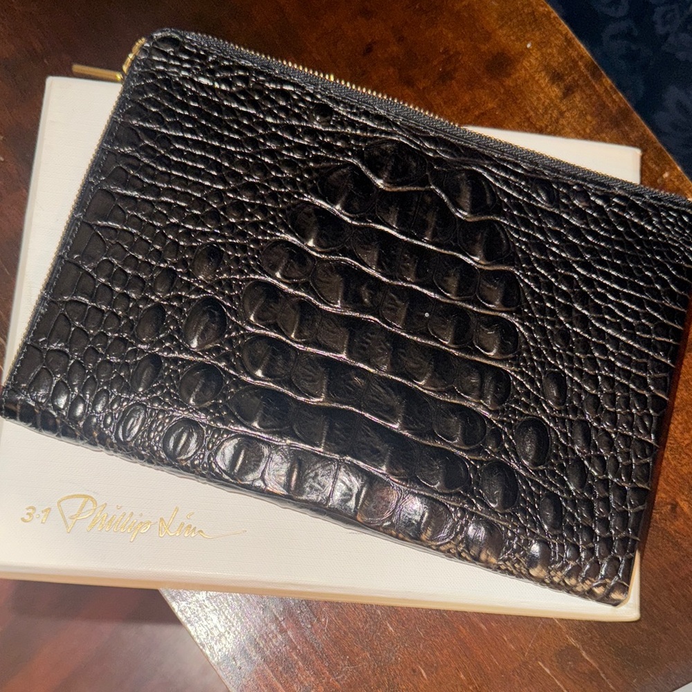 3.1 Phillip Lim Black Crocodile Embossed Men/women Bag